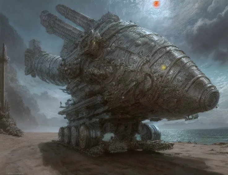 ((best quality)), ((masterpiece)), ((realistic)), (detailed),Enormous __vehicles/types/Fictional-Underwater-Vehicles__, Orichalcum (Mythical), Glossy, Chrome Plating, , ((masterpiece)), absurdres, HDR, <lora:add_detail:1>, <lora:LowRA:0.5>