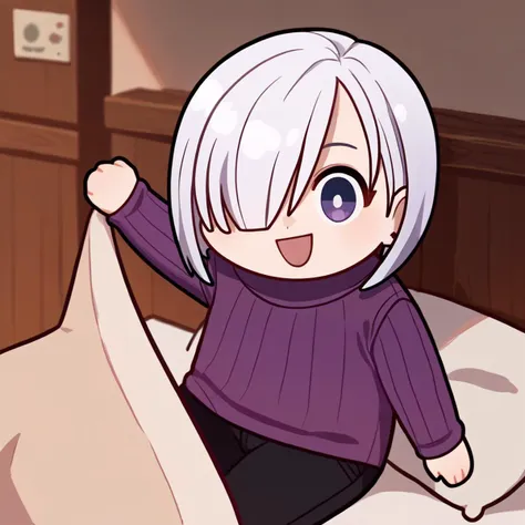 score_9, score_8_up, score_7_up, source_anime, solo, 1girl, fionadef, Seggs, chibi, open mouth, smile, english text, short hair, white hair, hair over one eye, purple sweater, ribbed sweater, black pants <lora:spyxfamily_fionafrost_ponyXL:1> <lora:Seggs_XLPD:1>