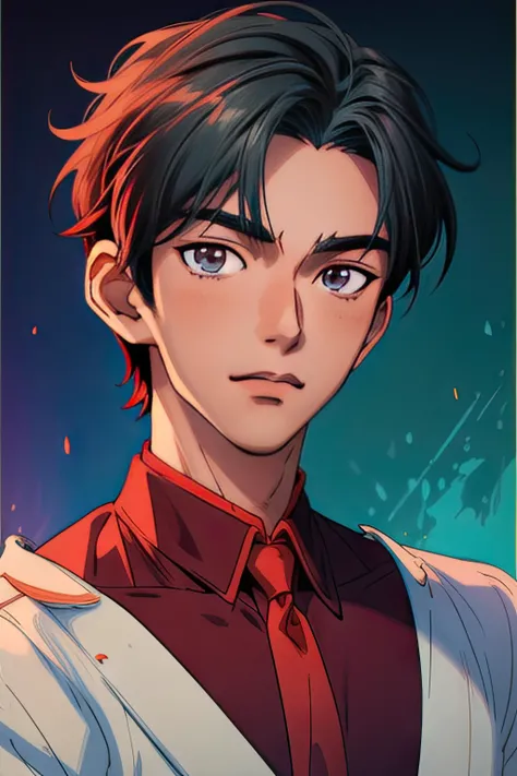 (masterpiece:1.21),(illustration:1.1),best quality,delicate details,refined rendering,Anime style,anime cgi,extremely detailed CG unity 8k wallpaper,1boy,asian slim boy,tall,thin,solo,handsome,portrait,<lora:add_detail:1>,cinematic lighting,Soft illuminaotion,Comb Over Haircut,Happy New Year