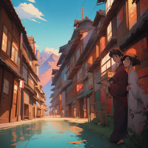 (((masterpiece,best quality,ultra-detailed))),(Japan Anime style, toon style:1.36),by Simon Stalenhag,by Makoto Shinkai,by Stanley Artgerm Lau,by wlop,by rossdraws,by thomas kindkade,greg rutkowski,8k resolution,trending on artstation,best graphics,best graphics,greatest scene,photorealistic,cinematic,epic,masterpiece,concept art,