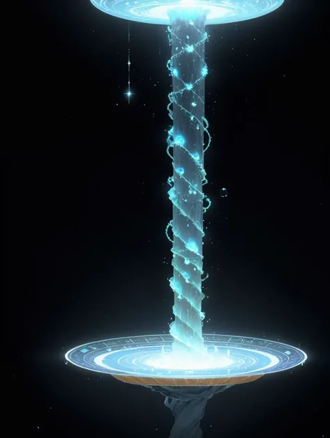 A dynamic Medium Long Shot of Enthrallment,Magician and Ancient Hieroglyphic Plates,water Crystals, that Enchanter, (Spiral lines,Luminescent,Glowing,Otherworldly,iceberg,Convection,Hyper-Information Nexus,Color Calibration Tool (for digital art) Vibration,Solid magic:1.0) Nanotechnology manipulation, Solarwave