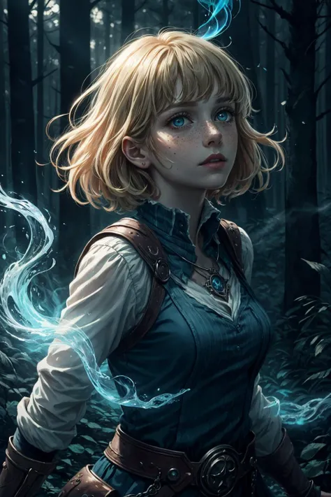 (masterpiece, best quality), photorealistic rendering, game cg cinematic, colorful paint style, <lora:add_detail_v5:1>
1 girl, adult french woman, freckles, teal eyes, medium blonde medium hair,
(style-swirlmagic:0.8), portrait, (bloody scars:0.7), looking up, solo, upper body, detailed background, (natural forest theme:1.1), glowing eyes, arcane spellcaster, dark orange clothes, crystal amulet, pursed lips, dynamic pose, levitating, (dark blue smoke), arcane living ice, arcane spell, grim dark realistic lighting, battlefield in background,
<lora:hipoly3DModelLora_v10:0.1> <hypernet:sxzBloom_sxzBloom:0.1>,