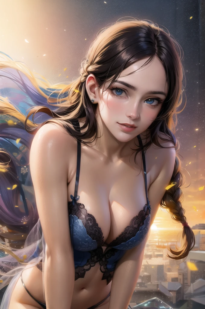masterpiece, best quality, hyperrealistic,
fine art painting of 1woman, icelandic, medium closeup,
beautiful detailed eyes, perfect face, beautiful detailed face, leaning forward,
amazing sharp focus, ultra detailed, soft skin,
braided hair, multicolored hair,
blue eyes,
<lora:nuisettes_v10:0.8>, nuisette, wearing a nuisette, floral embroidery,
light smile, floating particles, golden hour, elaborate background,
<lora:style_hipoly3DModelLora_v10:0.3>