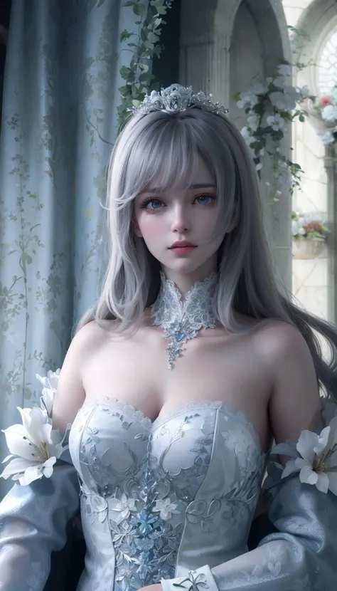 <lora:hipoly3DModelLora_v20:0.7>,
1girl, looking at viewer,
upper body, 3D, realistic,
large breasts, excessively frilled princess dress, draped clothes, jewelry, ornament, flower, lace trim,
masterpiece, best quality, 8k, detailed skin texture, detailed cloth texture,  beautiful detailed face, intricate details, ultra detailed,
rim lighting, side lighting, cinematic light, ultra high res, 8k uhd, film grain,best shadow, delicate, RAW