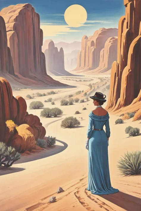 retro 1960s fantasy painting, Timeless Desert<lora:EnvyStarlightRetro02:1.25>