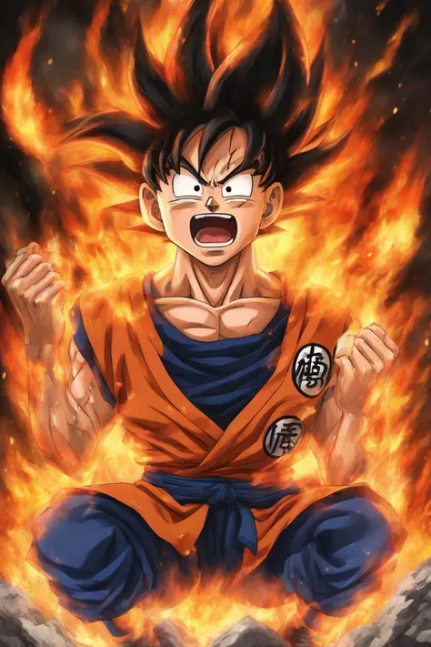 <lora:PE_SonGoku:0.8> PESonGoku, Anime,
Sitting on Toilet, in extreme pain , on fire, flames and fire, screaming