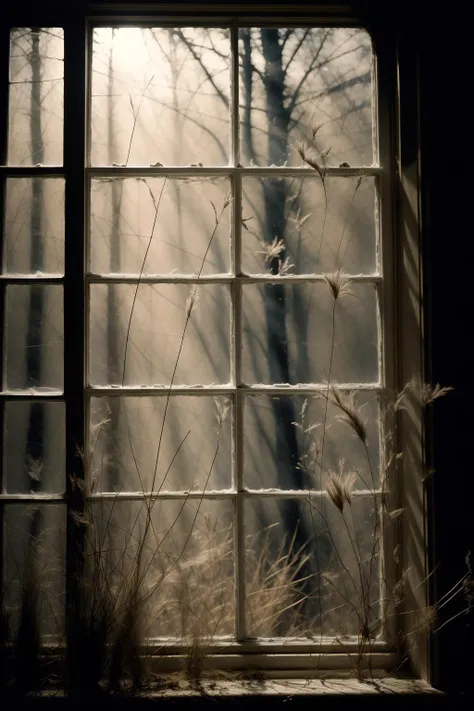 masterpiece,best quality,<lora:HBD4:1>,window,tree,silhouette,light and shadow,grass,1girl,