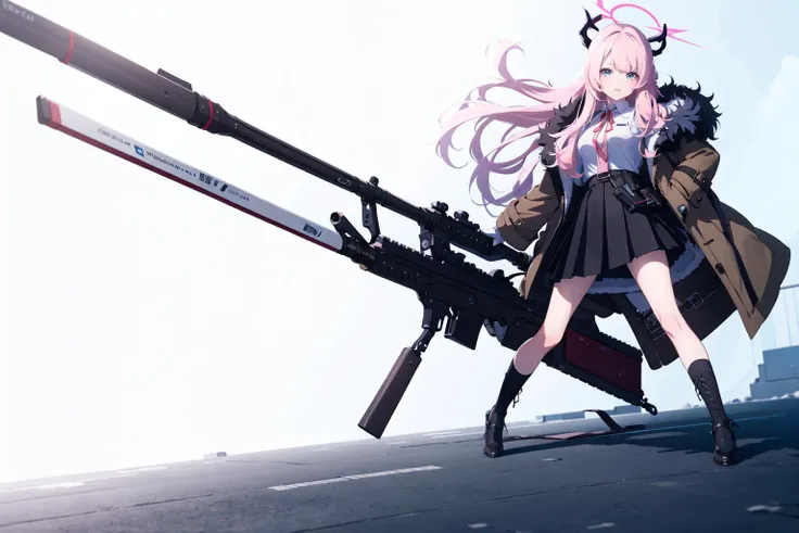 ((Masterpiece, highest quality)), detailed face, character sheet, Full body, full of details, vtuber, highly detailed, depth, many parts, 1girl, girl in a skirt and headphones, :3, long hair, bangs, gradient hair, brown hair with pink tips, black bra, red skirt, gloves, stockings, black choker, red eyes, star (symbol), symbol-shaped pupils