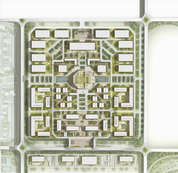 ArchiZHS, masterpiece, best quality, a plan of city