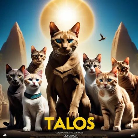 film poster of "Talos" with cats in leading roles