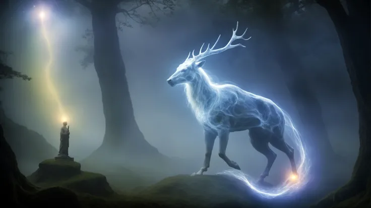 spirit of aether in untangible dream wrapped in an aura of mystical magic