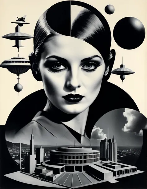 come-hither strong intense Bauhaus Les Automatistes Gouache Photomontage