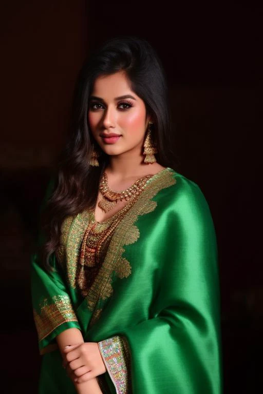 high quality, photo of a 25-year-old woman, in ethnic clothes, Closeup Shot, In Ethnic room, Ambiant light, Cinematick Shot, lens 85 mm , bokeh Background, jannatz, <lora:jannatz:1>