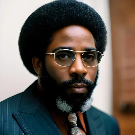 A vivid, detailed portrait of Ron Stallworth from BlacKkKlansman, taken with a Sigma 85mm f/1.4