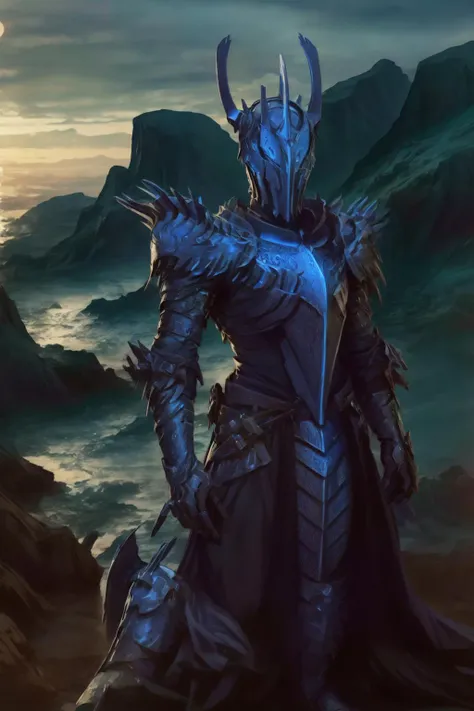 (masterpiece, best quality), intricate details, 8k, artstation, wallpaper, official art, sharp focus,
(1boy:1.2), <lora:sauron:0.8> lotr, sauron, <lora:ArmorSuit_v1:0.8> armorsuit,