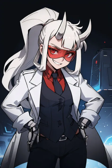 Score_9, score_8_up, score_7_up, score_6_up,  gyaru, source_anime, 1girl, solo, macabre and sinister woman, long hair that covers the eyes, sinister and macabre smile, Eyes red, short white dress.