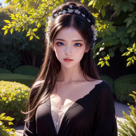 (photorealistic:1.4),(detailed eyes:1.3),(realistic, photo-realistic:1.37),1girl,Garden,best quality,ultra-high res,long Colour hair,Look to the audience,Smile,<lora:girl_20230531180335:0.8>,