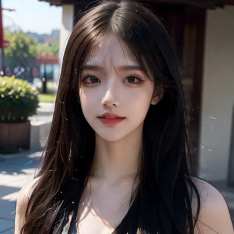 (RAW photo, best quality),(realistic, photo-realistic:1.3),masterpiece,an extremely delicate and beautiful,extremely detailed,CG,unity,2k wallpaper,Amazing,finely detail,light smile,extremely detailed CG unity 8k wallpaper,huge filesize,ultra-detailed,highres,soft light,1girl,Half-body photo,(Long hair:1.1),<lora:girl_20230615133022:0.8>,