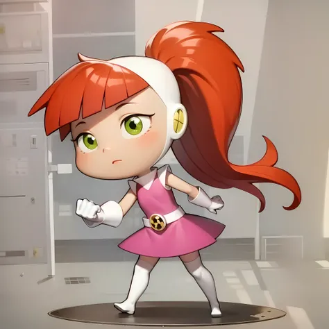 ((masterpiece, best quality)),(complex light), 1girl, ,solo,solo focus, full body, atomic betty, <lora:atomic_betty2-10:0.8>,ponytail, red hair, gloves, standing, chibi,