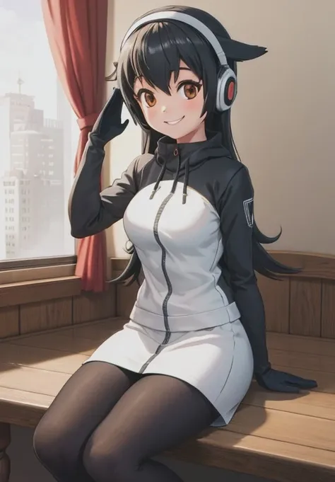 <lora:Gentoo_Penguin:0.8>, Gentoo_Penguin,1girl, solo, smirk, sitting,, (masterpiece, best quality, detailed:1.3), charming