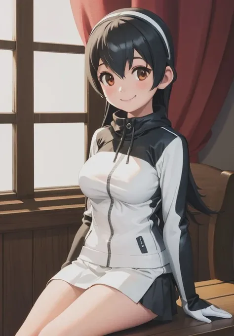 <lora:Gentoo_Penguin:0.8>, Gentoo_Penguin,1girl, solo, smirk, sitting,, (masterpiece, best quality, detailed:1.3), charming