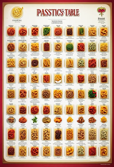 pasta periodic table