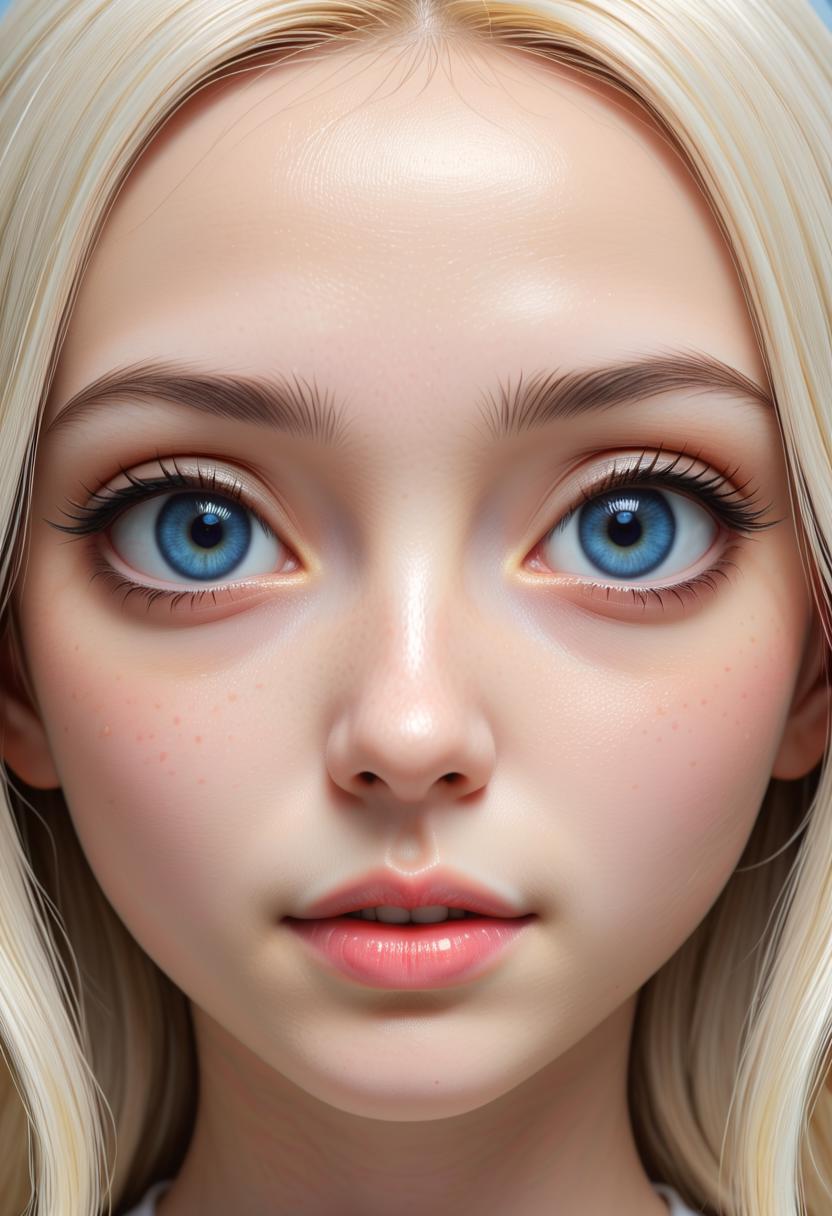 A close up of a woman with blue eyes and blonde hair - SeaArt AI