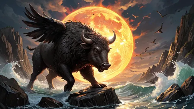 I am the wind that breathes upon the sea,
I am the wave of the ocean,
I am the murmur of the billows,
I am the ox of the seven combats,
I am the vulture upon the rocks,
I am a beam of the sun,
I am the fairest of plants,
I am a wild boar in valor,
I am a salmon in the water,
I am a lake in the plain,
I am a word of science,
I am the point of the lance of battle,
I am the God who created in the head the fire.
Who is it who throws light into the meeting on the mountain?
Who announces the ages of the moon?
Who teaches the place where couches the sun?
(If not I)