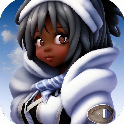 ebony moe waifu anime black-waifu musume fanart, natural 4c afro hair