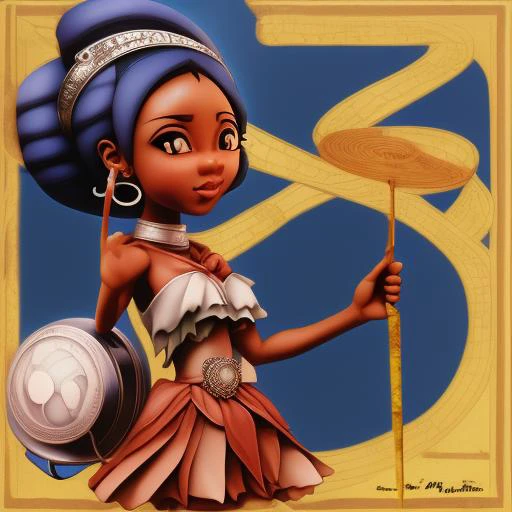 african anime black-waifu musume fanart, natural 4c afro hair