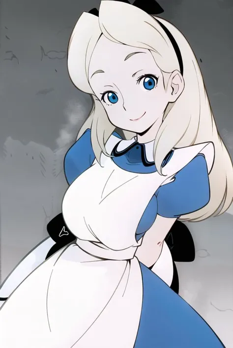 <lora:DisneyRen:0.7>, cartoon, disney style, 1girl, alice liddell, blue dress, white apron, black hairband, smile, looking at viewer, <lora:alice_liddell_v2:1>, looking at viewer solo, masterpiece, best quality, highly detailed, clean lines, portrait, upper body, good hands, good fingers, good eyes,, hd, 8k, trending, professional, symmetrical, hires, 8k, <lora:add_sharpness:0.6> <lora:epi_noiseoffset2:0.6> <lora:GoodHands-vanilla:1.0>, cowboy shot, outdoors, detailed, beautiful, spot color, <lora:Monochrome_illustration:0.5> (Monochrome:1), detailed background