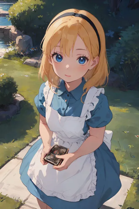 (masterpiece, best quality;1.3), extremely detailed , 1girl, looking at viewer, pov, Multiple_girls, 3girls, <lora:multipleGirlsGroup_v10:0.2>, group shot, nature, <lora:alice_liddell_v2:0.7>alice liddell,standing,blue dress, white apron, black hairband, blonde hair,
playing cards, from above,