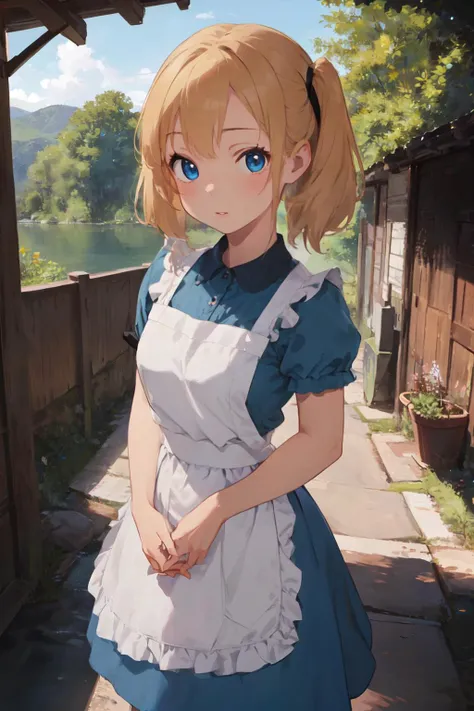 (masterpiece, best quality;1.3), extremely detailed , 1girl, looking at viewer, pov, Multiple_girls, 3girls, <lora:multipleGirlsGroup_v10:0.2>, group shot, nature, <lora:alice_liddell_v2:0.6>alice liddell,standing,blue dress, white apron, black hairband, blonde hair,twintail,