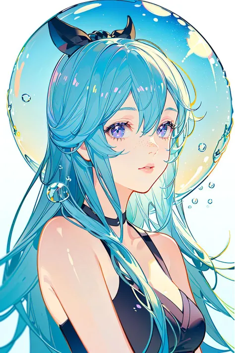 absurdres, great composition, ((masterpiece)), beautiful detailed eyes, detailed face, best lighting, best shadows, 1girl, solo, ((classic Disney style, rim lighting, flat 2d style)), ((main color is red and yellow)), huge bubbles, (girl inside a bubble:1.5), bubble island, bubble land, world made out of bubbles, freckles, cold nose, (((bubbles))), marbles, Japanese inspired, (highly detailed), swirly effect, (purple:1.3), (intricate details), (highly detailed:1), (hyperrealistic:1.5), realistic hair, little hairs, hair fuzz, colorful, glowing, spiral, BREAK (((Yoneyama mai, mai yoneyama, yoneyamai))), pixiv, vvi\\style, vividly impactful, dynamic movement, dynamic hair, eye candy, long hair, vibrant, <lora:add_detail:-1>