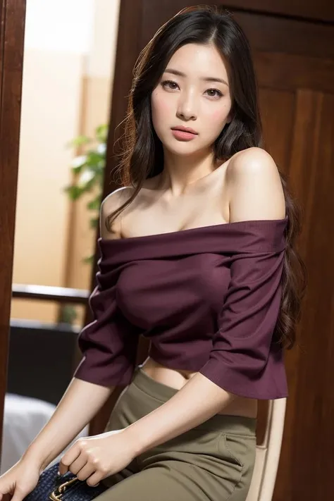 A perfect young female white-collar worker,Chinese big breasts,High picture quality,Works of masters,Black hair,Long hair shawl,Long hair flowing over the shoulders,Beach wave hairstyle,cropped shoulders,clavicle,exquisite face,Hydrated red lips,((Wear colorful and stylish summer sailor suits))(red colour,blue colors,green color,Violet-orange,In pink,amarelo,Printed clothing),Kurfo,,Colorful pleated skirt,Shadow lace skirt,Sparkling gemstone dress,Lightning astral dress,lumnious,white stockings,Lace material,Silk clothing,Real Human,(White interior wall background:1.5),CG rendering,16k,sitting at the table,Holding a laptop in hand,smiles,Empty interior,Do not show your hands,Close-up shot