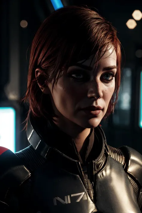 <lora:femshep:0.7> Jane, shepard, 1girl, mass effect \(series\), n7 armor, 
 ((intricate detail)), complex illustration, high contrast, intricate background detail, masterpiece, best quality  <lora:filmgrain_slider_v1:1> <lora:backlight_slider_v10:-1> <lora:contrast_slider_v10:1.8> realistic, lifelike,  <lora:add_detail:0.5>