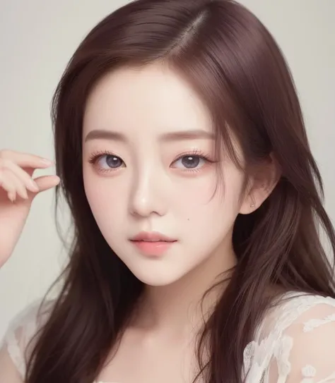realistic ,masterpiece, best quality, girl, woman, highres, portrait, photo_light, {{<lora:irene_60:.7>}}, ulzzang-6500-v1.1:0.3