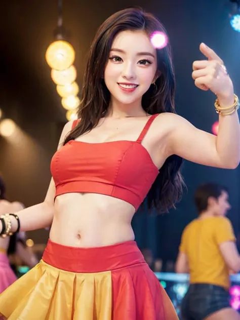 full body,dancing, ht-club style, smile, dancing in the middle of a crowded ,disco lights flashing all around her,in a bar,
<lora:Irene_v65:.8>,irene1,
nikon RAW photo,8 k,Fujifilm XT3,masterpiece, best quality, 1girl,solo,realistic, photorealistic,ultra detailed,depth of view,symmetric perfect face,