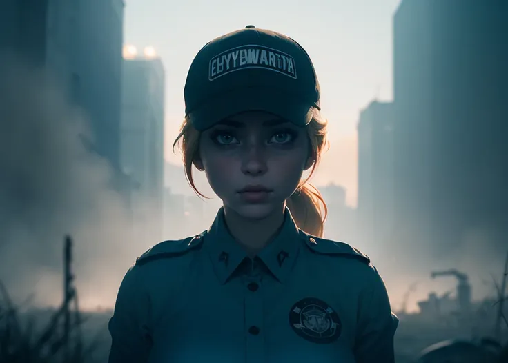anime artwork cinematic film still masterpiece, best quality, <lora:Vanessa:0.6>, (vanessa, 1girl), uniform, ultra detailed face, security cap, blonde hair, ponytail, hat, (green eyes),
eat pizza, . shallow depth of field, vignette, highly detailed, high budget Hollywood movie, bokeh, cinemascope, moody, epic, gorgeous, film grain, grainy . anime style, key visual, vibrant, studio anime, highly detailed, (foggy background, epic realistic, rutkowski, hdr, intricate details, hyperdetailed, cinematic, rim light, muted colors:1.2),
