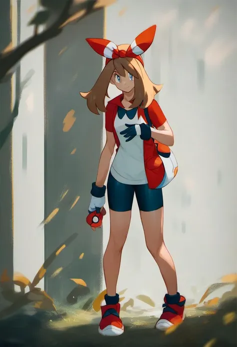 source_cartoon, rating_safe, by sleepytoy, may_\(pokemon\), fully body, standing, looking at viewer, pose, score_9, score_8_up, score_7_up, score_6_up, score_5_up, score_4_up