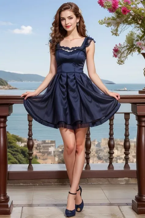 1 woman, beautiful, detailed, realistic, full body shot, scenic view, <lora:DETAIL_SLIDER_BY_STABLE_YOGI:0.8>
<lora:Short Dress 2 By Stable Yogi:1> navy dress