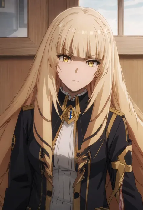 best quality, masterpiece, highres, solo, {rose_oriana_kagenojitsuryokushaninaritakute:0.90}, 1girl, upper_body, closed_mouth, jacket, looking_at_viewer, shirt, frown