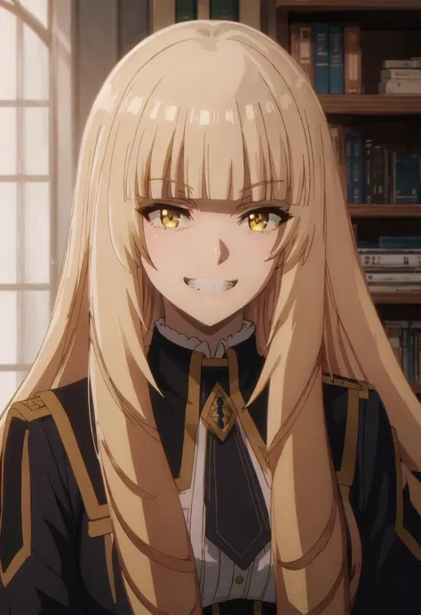 best quality, masterpiece, highres, solo, {rose_oriana_kagenojitsuryokushaninaritakute:0.90}, evil_grin, evil_smile, grin, portrait, looking at viewer