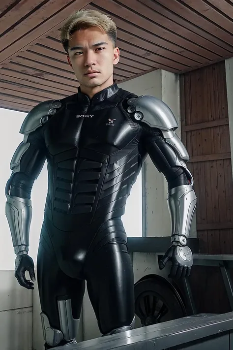 1 mechanical boy , (((masterpiece))), (((best quality))), ((ultra-detailed)), (highly detailed CG illustration), ((an extremely delicate and beautiful)), closeup shot an image of handsome Aritouch as huge body top half of the men are people mix robot mechanical, Model trainer training to build muscle, in the style of futuristic robots, elegantly formal, hyper-realistic , selective focus, аÑÑÑÑ Ñкижали-вейÑ, (8k, RAW photo, best quality, masterpiece:1.2), (realistic, photo-realistic:1.4), (extremely detailed CG unity 8k wallpaper),(mechanical body:1.4), (mechanical limbs:1.2), (high-tech laboratory) vibrant hues master, gongbi, dark blue and light orange, hanging scroll, piles/stacks, sleek, exaggerated facial features , photo-realistic techniques, meticulous gym scenes, firmin baes , widescreen, zoom out, intricate detail, finely detailed, hyper detailed, insane details,sony a 7 r iv 5 5 mm. cinematic post - processing, full body, extremely detailed and intricate, center composition, elegant, photorealistic, unreal engine 5, intricate detail, finely detailed, hyper detailed, insane details <lora:Aritouch:0.85>