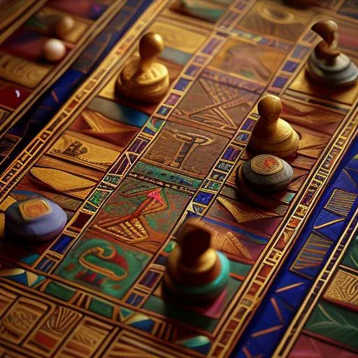 a colorful ancien egyptian board game, hieroglyphs, gemstone, gold, figurines, intricate details, modelshoot style, dreamlikeart, dramatic lighting. 8k, highly detailed, trending artstation,
art by SEL-FOC