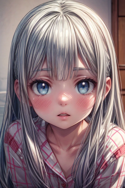 (masterpiece,ultra-detailed,best quality,realistic,illustration,perfect-composition:1.0),(ultra-detailed-beautiful-face,Clean skin,photographical skin,shiny skin,shiny hair, photographical hair,ultra detailed eyes,shaved,uncensored:1.0),<lora:Loraeyes_V1:0.2> loraeyes,<lora:add_detail:1.8>, (ite girl:1.2), <lora:Eromanga_izumi sagiri:0.4> izumi sagiri,long hair,blue hair,(white plaid pajamas:1.0)