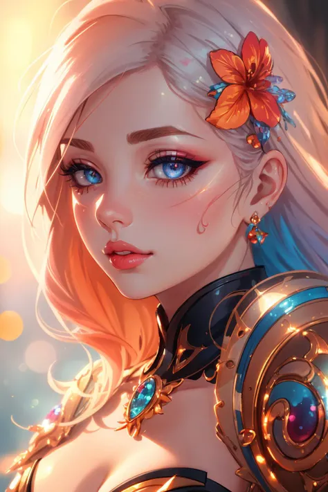 colorful, <lora:Fantasy-Magic-V1:1>, (sharp focus:1.2), portrait, ((posing)), (beautiful face:1.1), detailed eyes, luscious lips, ((skindentation)), (bright studio lighting:1.2), depth of field, bokeh, 4K, HD