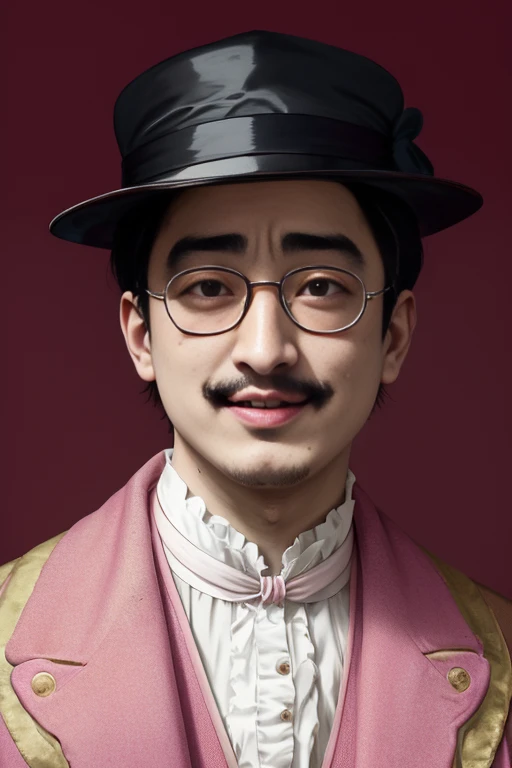 Filthy Frank Joji George Miller Papa Franku pink guy chin-chin portrait, Victorian Era painting, making funny exhaggerated cringe facial expressions, 8k, 4k, (highres:1.1), best quality;