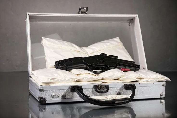 (masterpiece, best quality:1.2), ultra-detailed, suitcase money gun EdobDrugs, (realistic:1.5), <lora:EdobDrugs_v1.0:0.8>