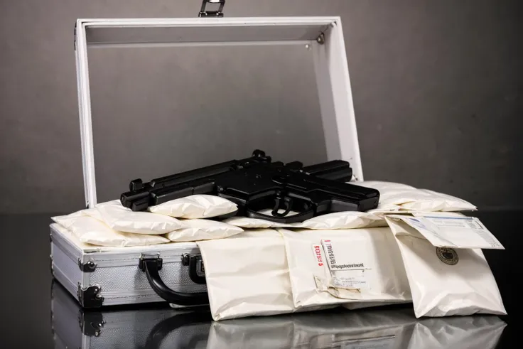 (masterpiece, best quality:1.2), ultra-detailed, suitcase money gun EdobDrugs, (realistic:1.5), <lora:EdobDrugs_v1.0:0.8>